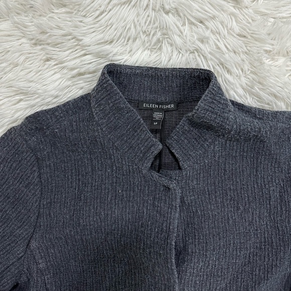 Eileen Fisher Women’s Snap Button Collared Coat | Grey | Size Small - Picture 3 of 7